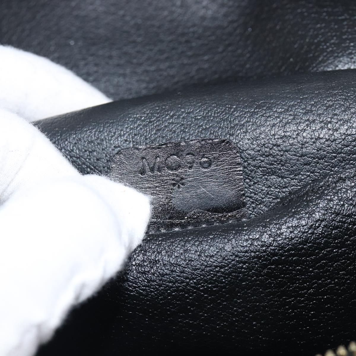 CELINE Circle Macadam Canvas Hand Bag PVC 2way Black Gold Auth 201894