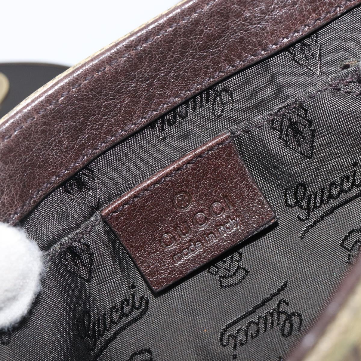 GUCCI GG Crystal Histeria Bag Coated Canvas Beige Gold 208710 Auth 201897