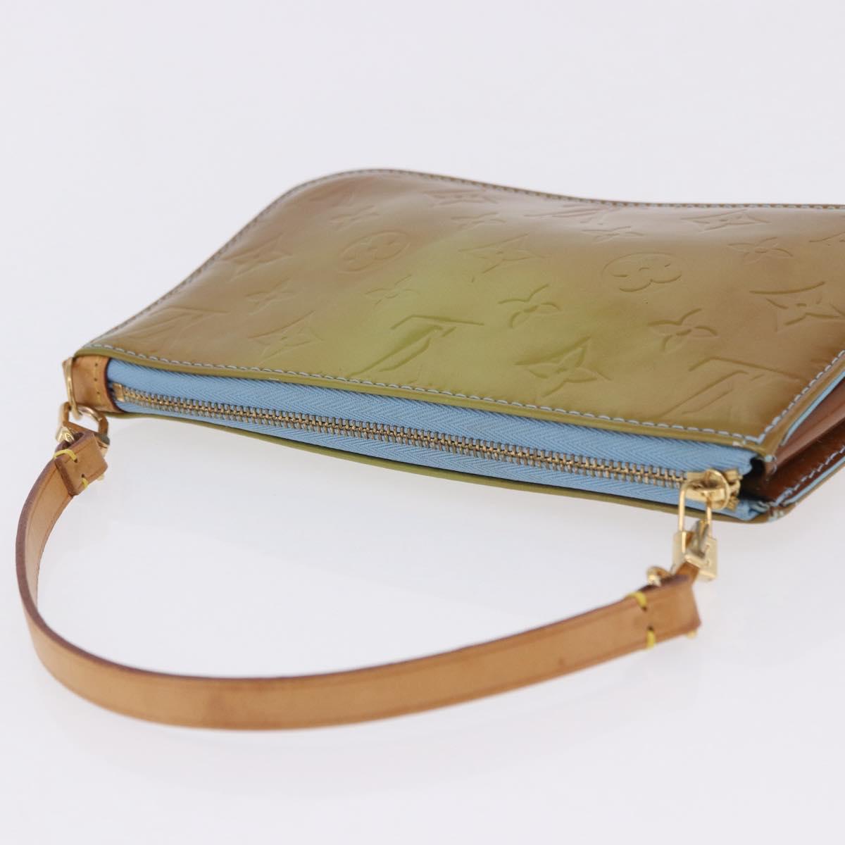 LOUIS VUITTON Monogram Vernis Lexington Pouch Baby Blue M91011 LV Auth 201899