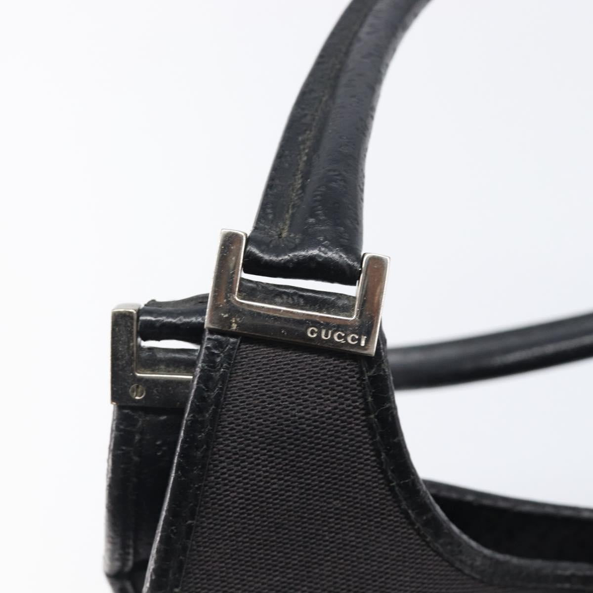 GUCCI Jackie Hand Bag Canvas Black Silver 002 1067 Auth 201904