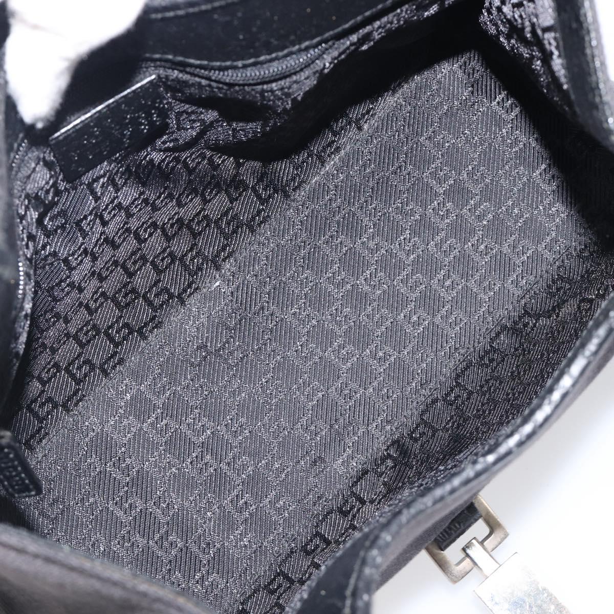 GUCCI Jackie Hand Bag Canvas Black Silver 002 1067 Auth 201904