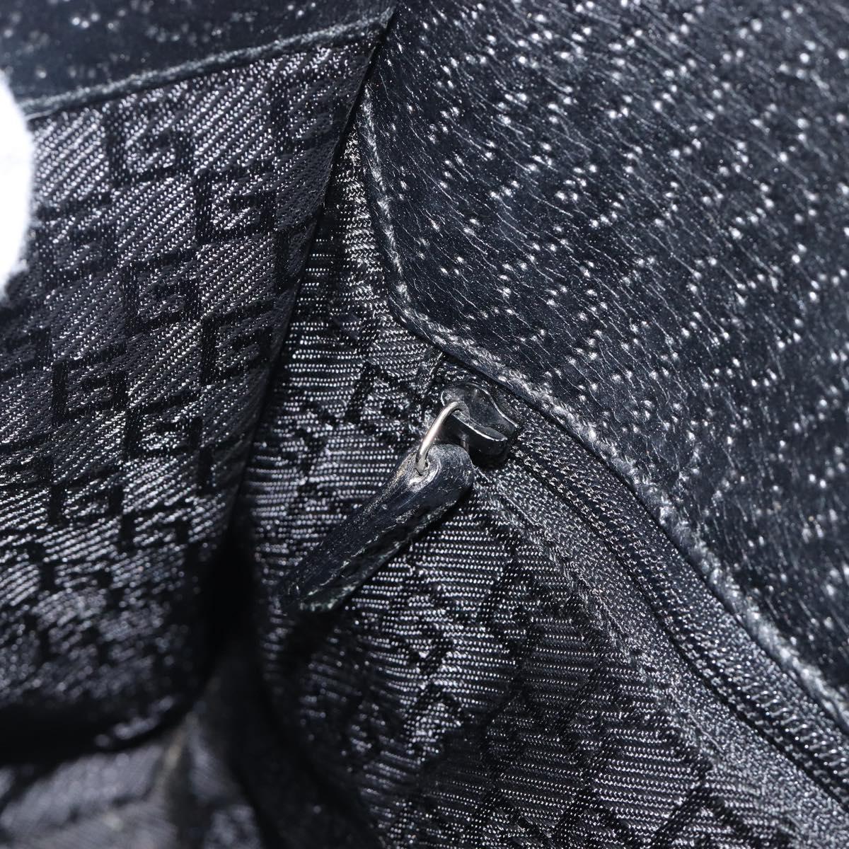 GUCCI Jackie Hand Bag Canvas Black Silver 002 1067 Auth 201904