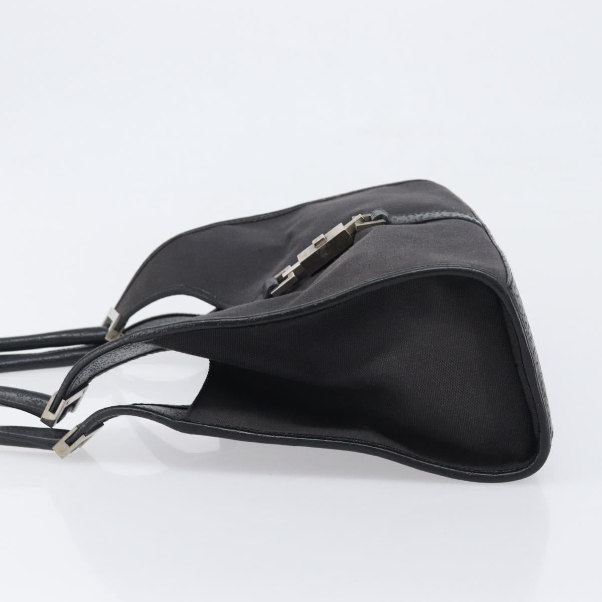 GUCCI Jackie Hand Bag Canvas Black Silver 002 1067 Auth 201904