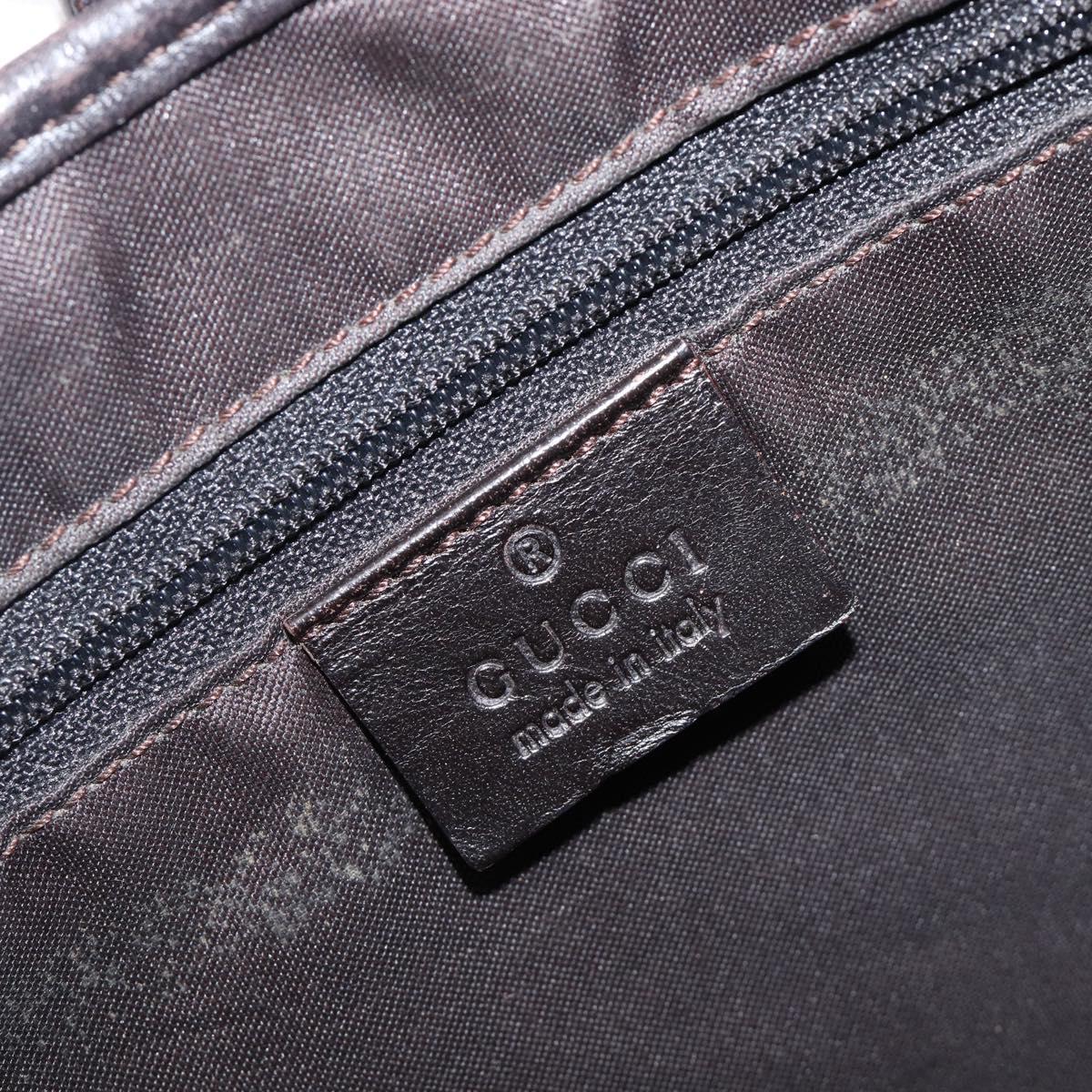 GUCCI GG Canvas Jackie Hand Bag Nylon Leather Brown Silver 001 3306 Auth 201905A
