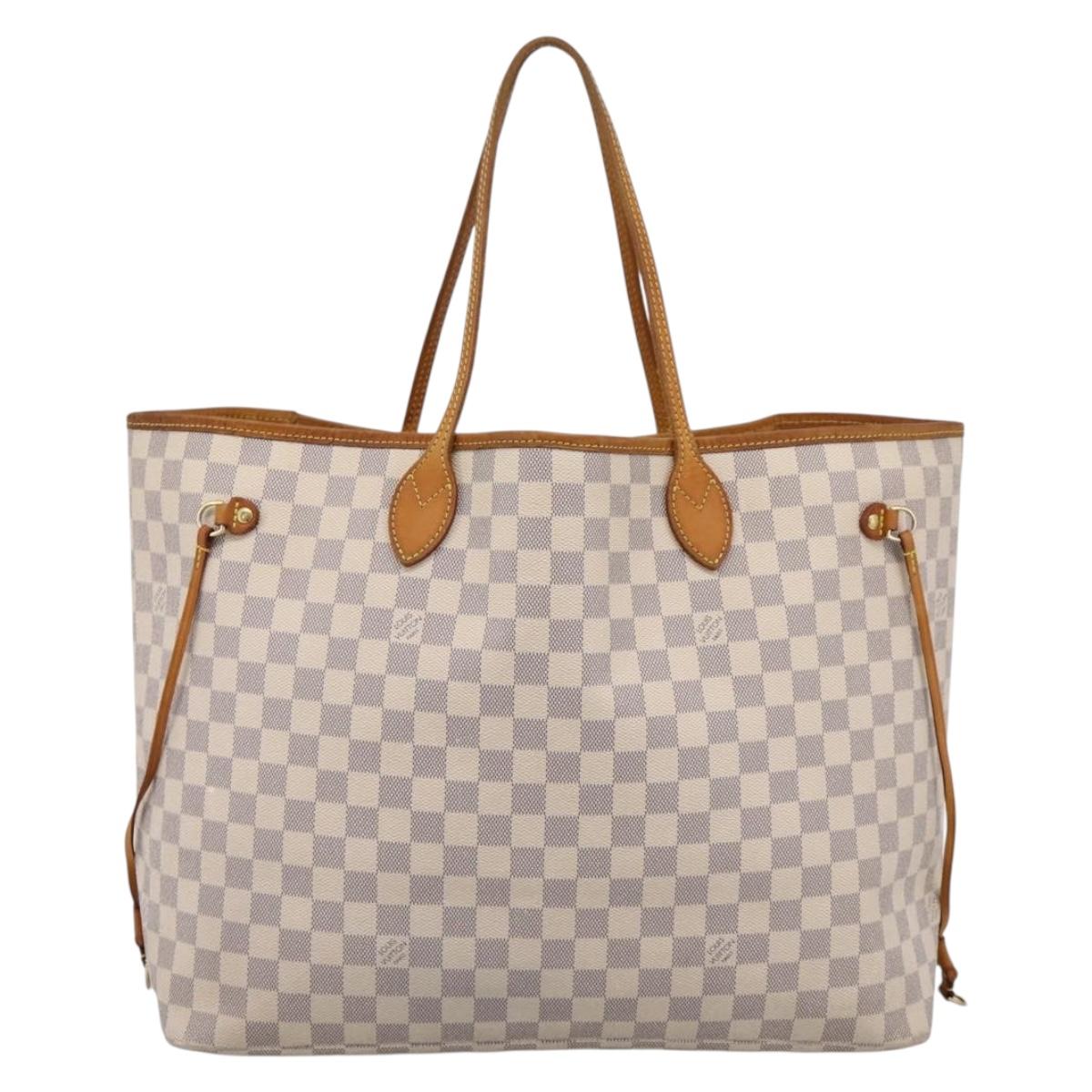 LOUIS VUITTON Damier Azur Neverfull GM Tote Bag N41360 LV Auth 201906