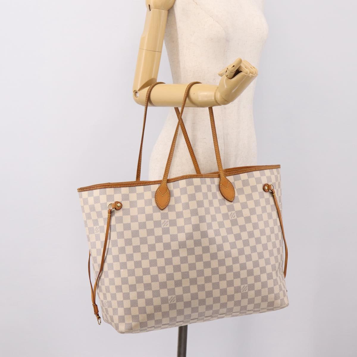 LOUIS VUITTON Damier Azur Neverfull GM Tote Bag N41360 LV Auth 201906