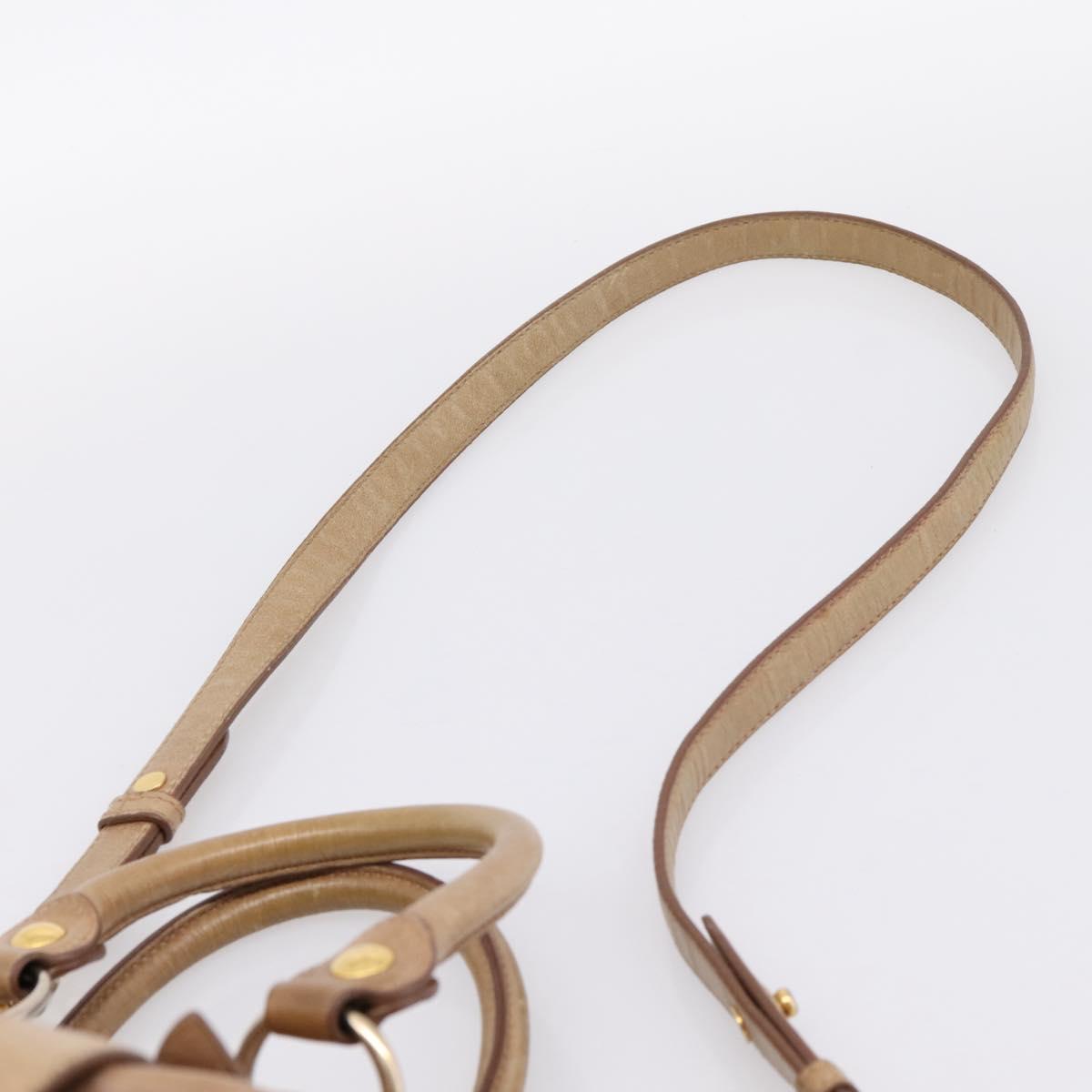 Miu Miu Hand Bag Vitellolux 2way Brown Gold Auth 201908