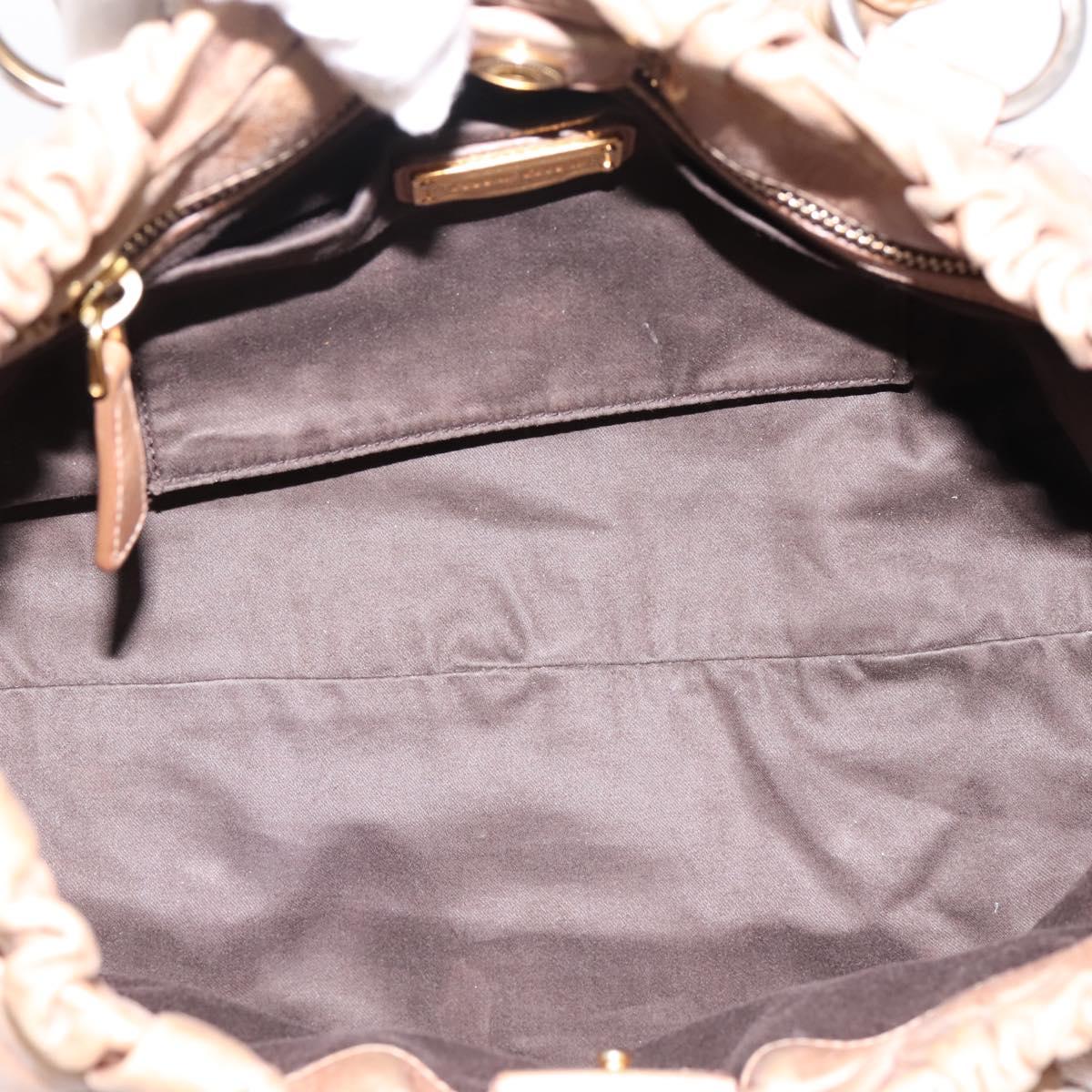 Miu Miu Hand Bag Vitellolux 2way Brown Gold Auth 201908