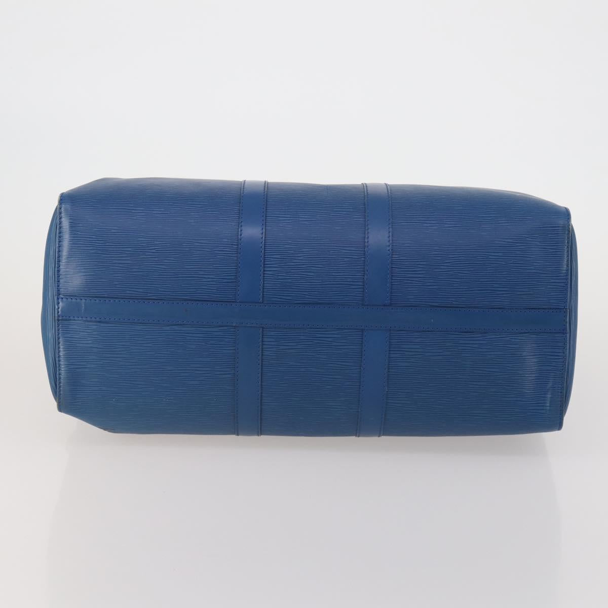 LOUIS VUITTON Epi Keepall 45 Boston Bag Blue M42975 LV Auth 201910