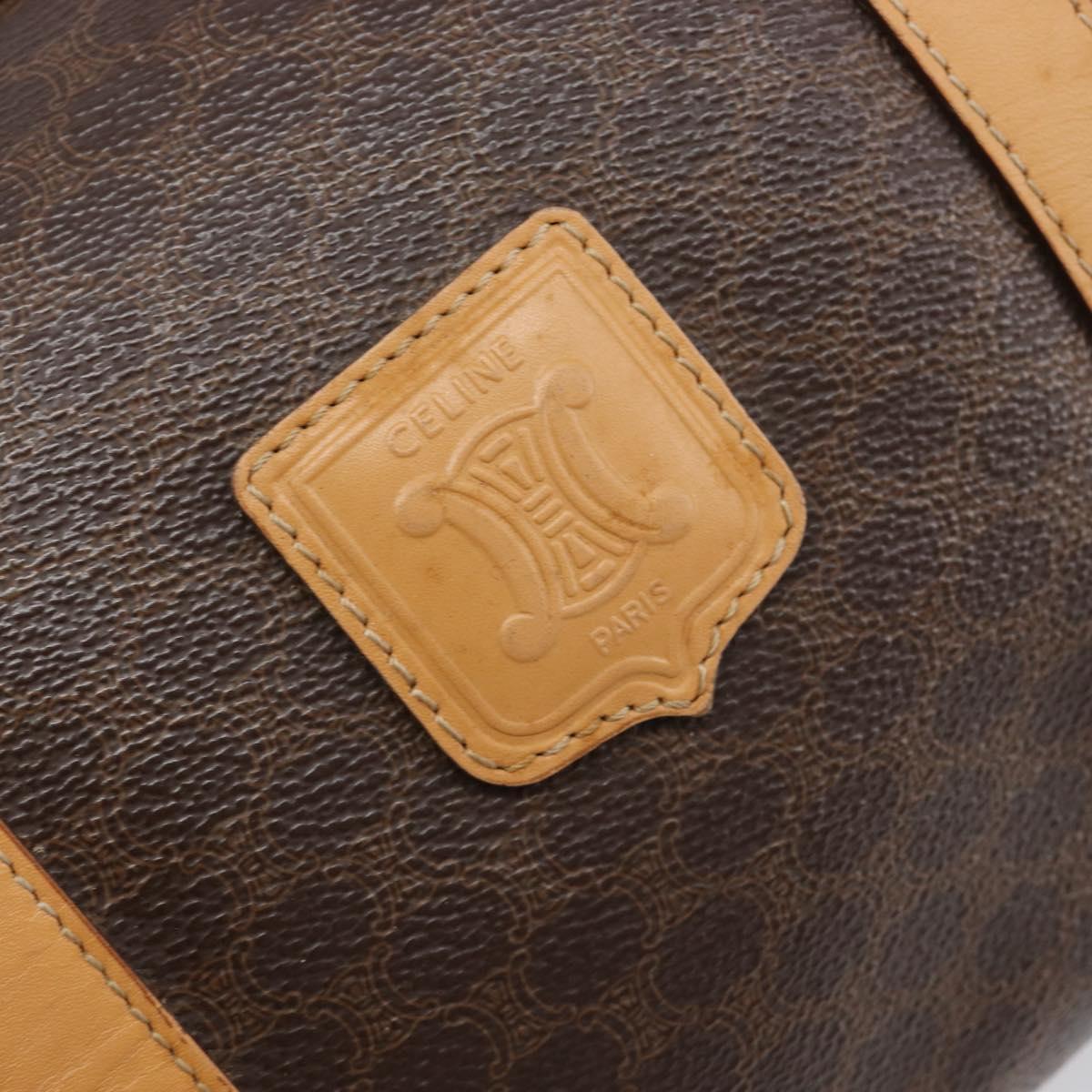 CELINE Macadam Canvas Boston Bag PVC Leather Brown Gold Auth 201911