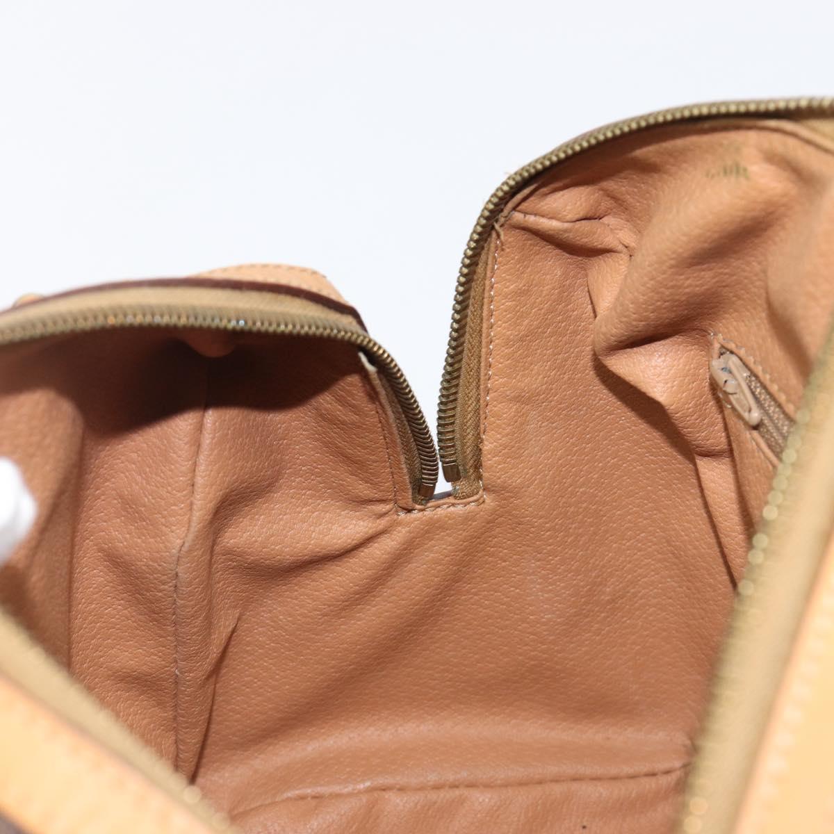 CELINE Macadam Canvas Boston Bag PVC Leather Brown Gold Auth 201911