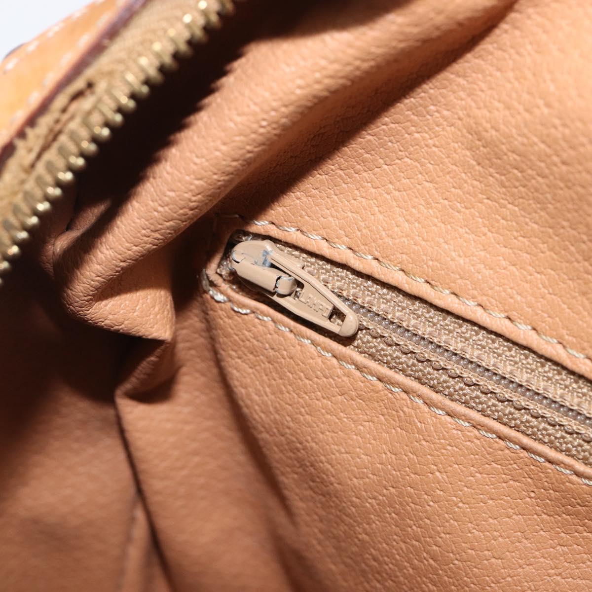 CELINE Macadam Canvas Boston Bag PVC Leather Brown Gold Auth 201911