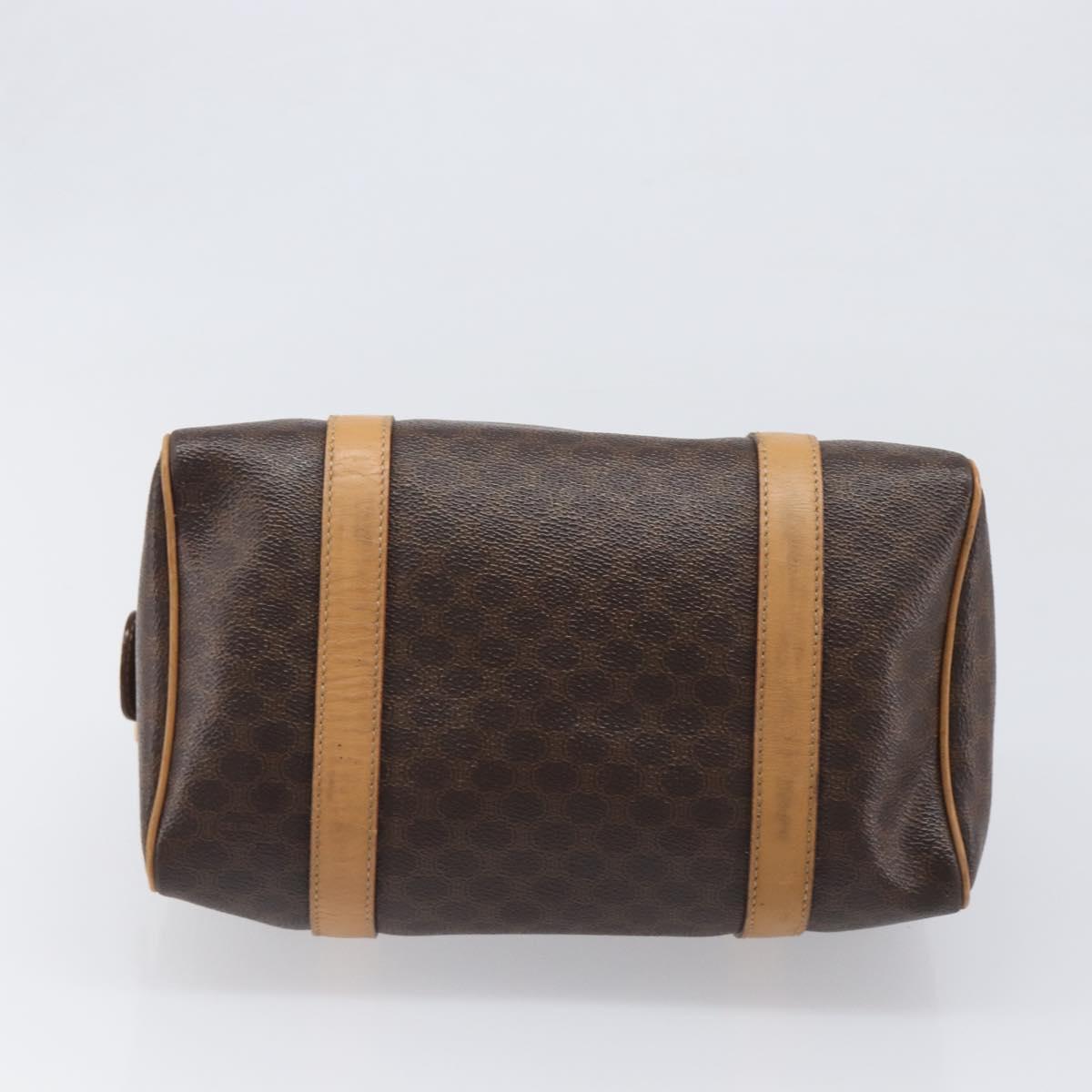 CELINE Macadam Canvas Boston Bag PVC Leather Brown Gold Auth 201911