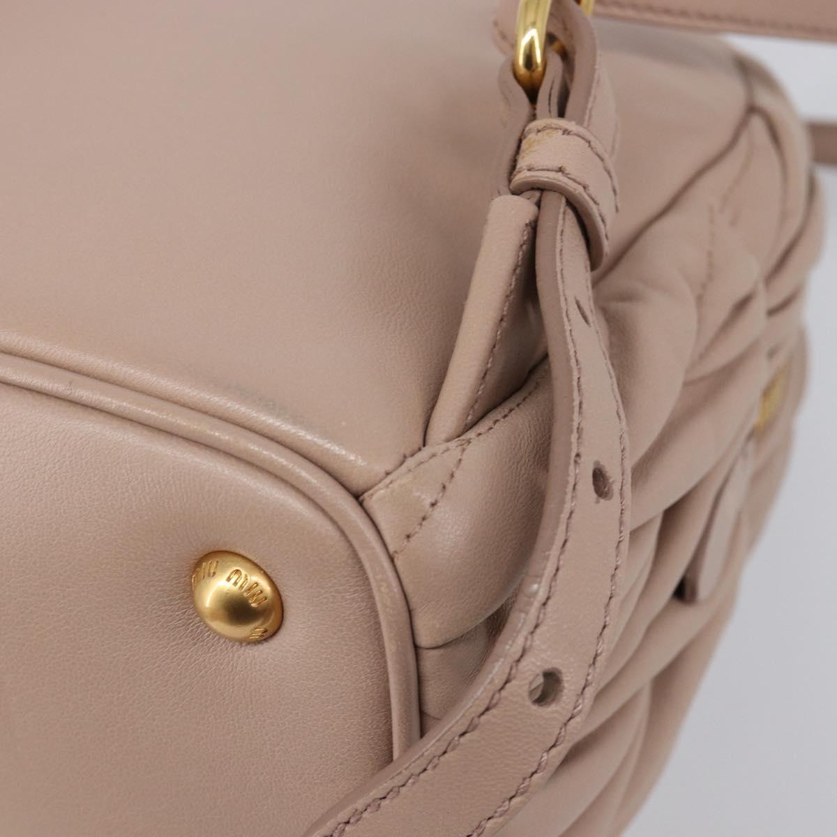 Miu Miu Matelasse Backpack Leather Pink Gold Auth 201912V