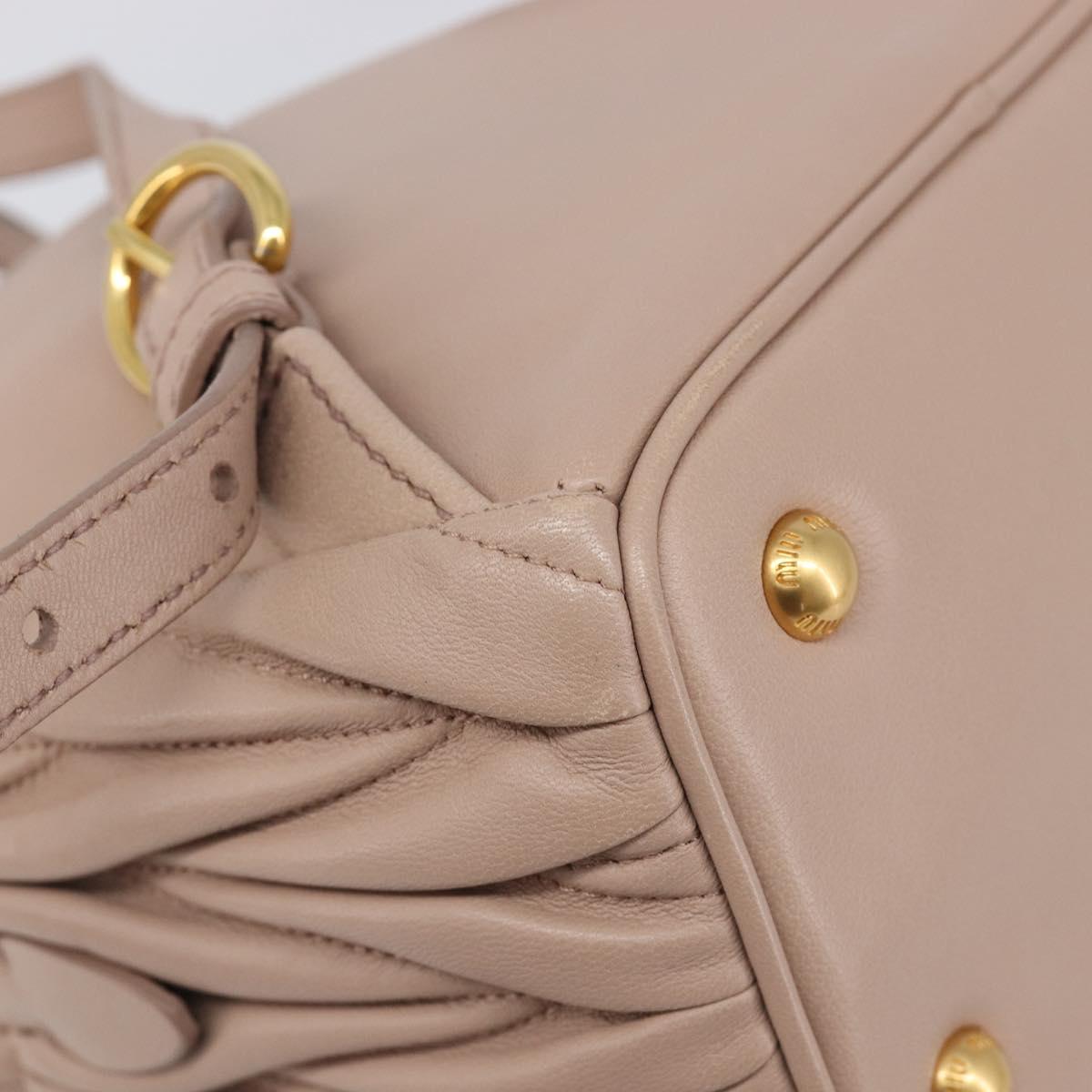 Miu Miu Matelasse Backpack Leather Pink Gold Auth 201912V