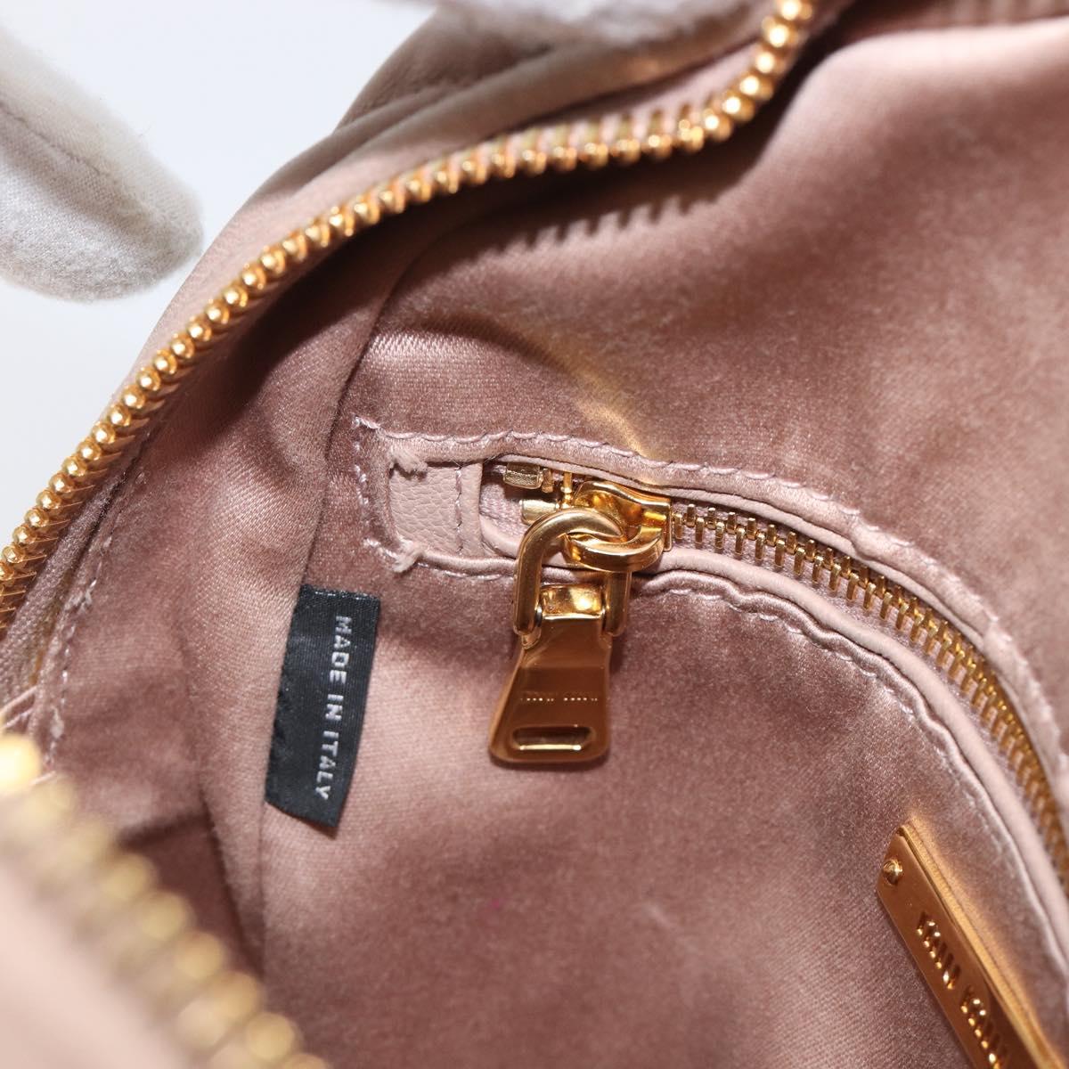 Miu Miu Matelasse Backpack Leather Pink Gold Auth 201912V