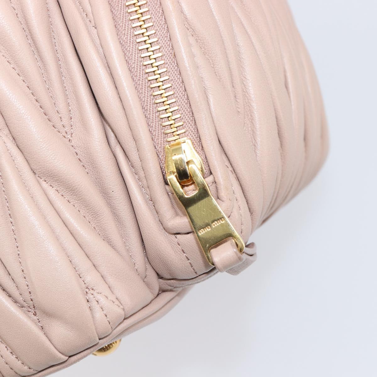 Miu Miu Matelasse Backpack Leather Pink Gold Auth 201912V