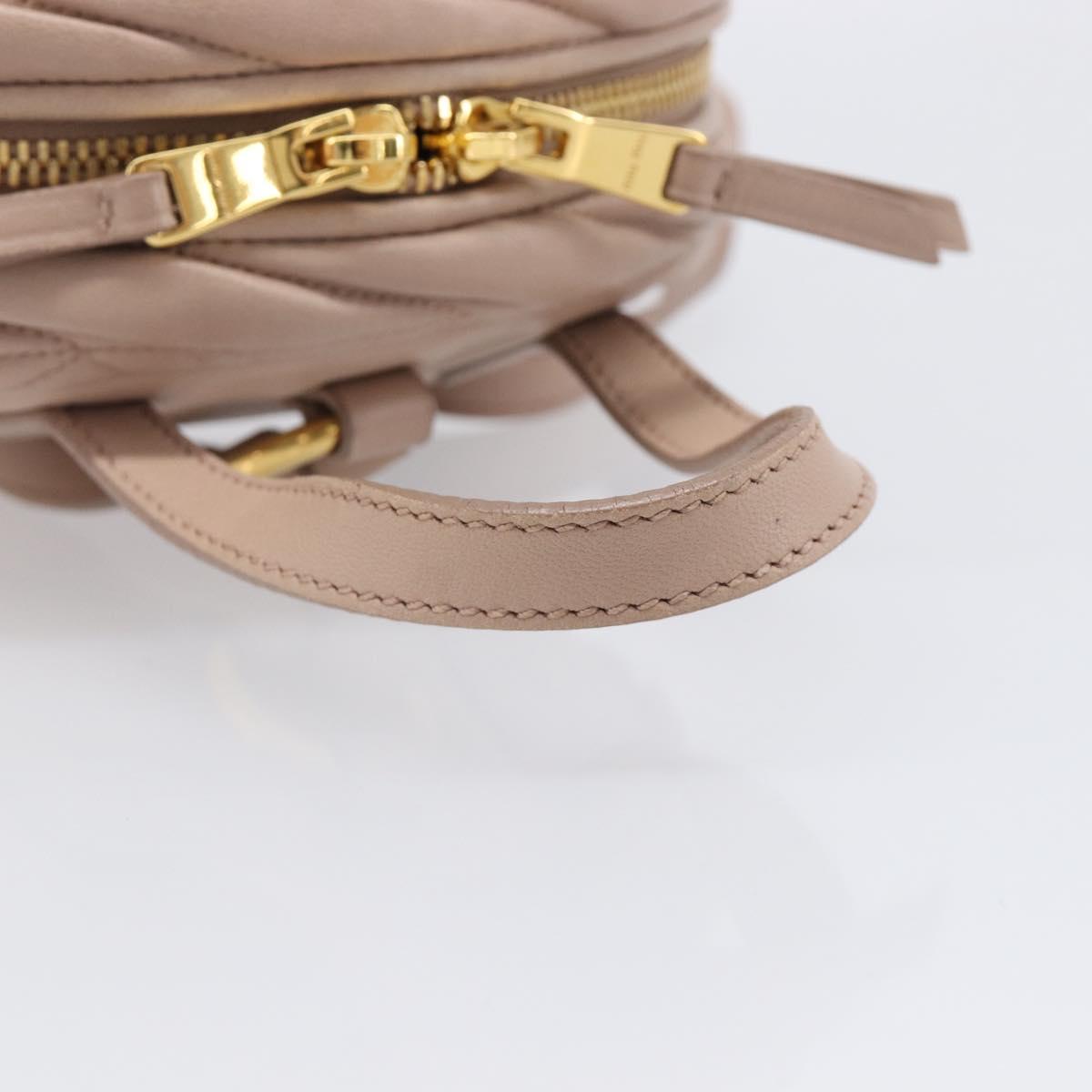 Miu Miu Matelasse Backpack Leather Pink Gold Auth 201912V