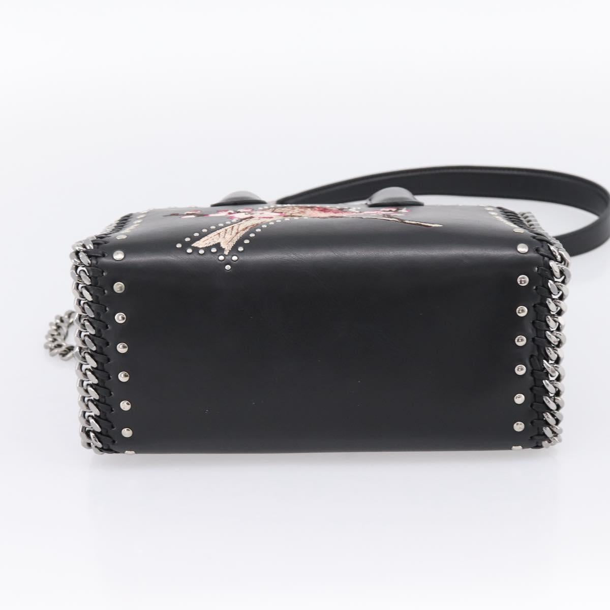Stella MacCartney Chain Falabella Box Bag Leather 2way Black 455137 Auth 201913V