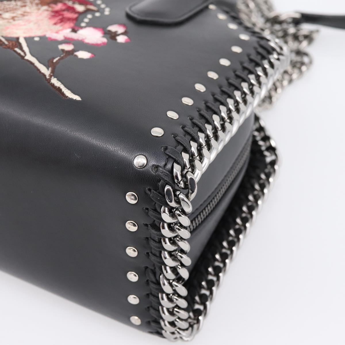 Stella MacCartney Chain Falabella Box Bag Leather 2way Black 455137 Auth 201913V