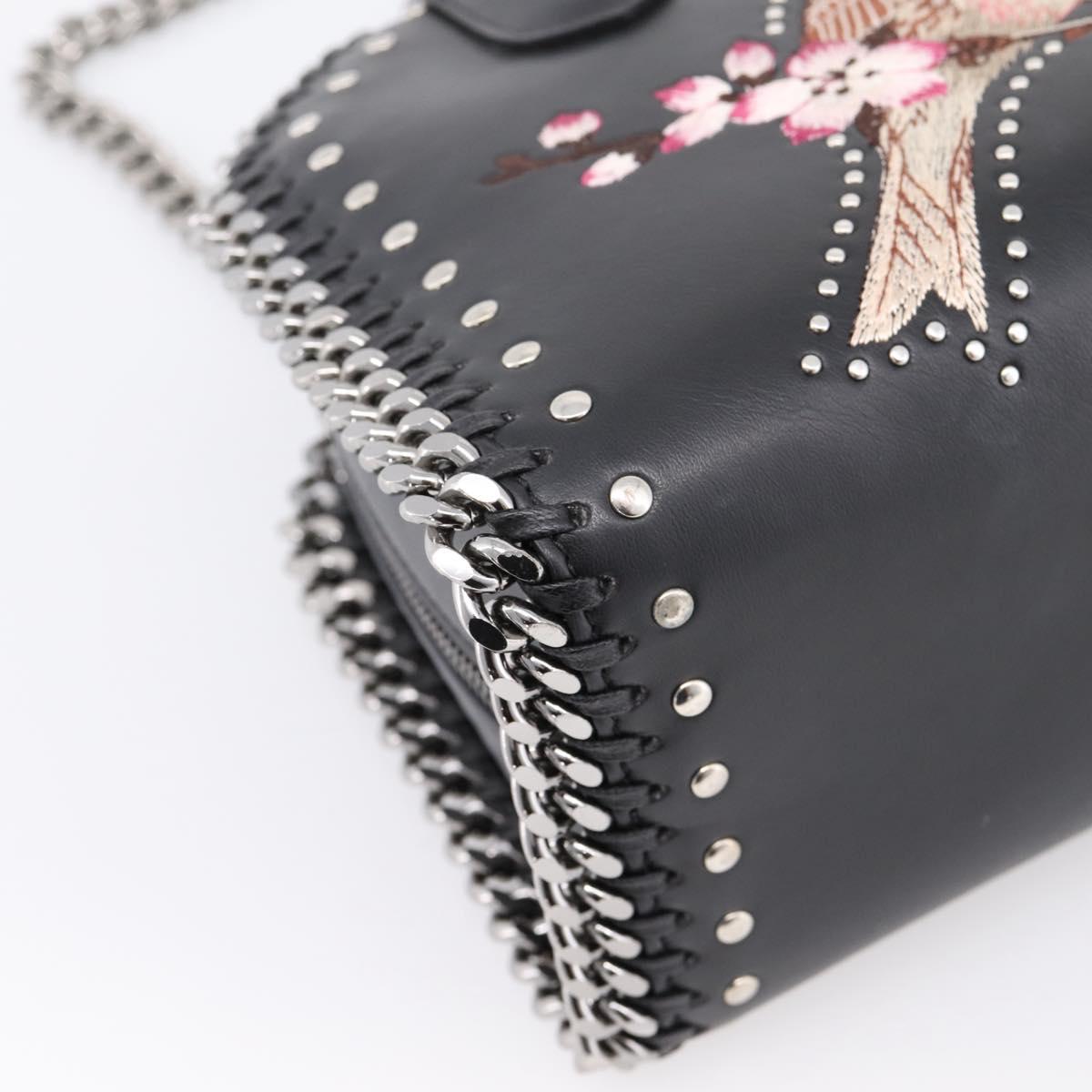 Stella MacCartney Chain Falabella Box Bag Leather 2way Black 455137 Auth 201913V