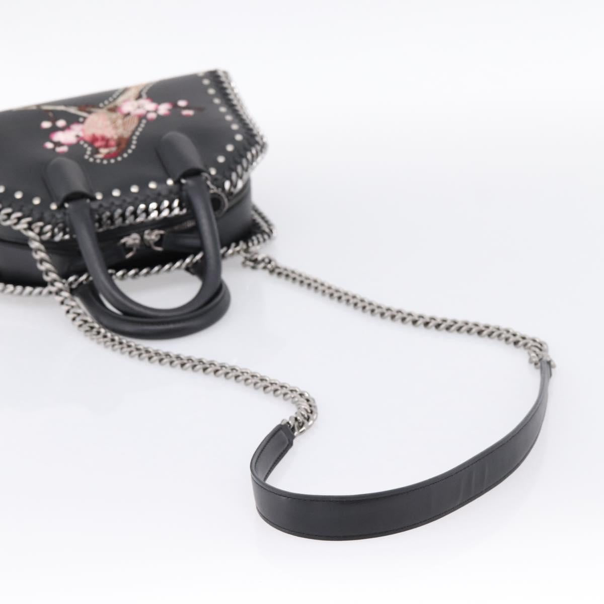 Stella MacCartney Chain Falabella Box Bag Leather 2way Black 455137 Auth 201913V