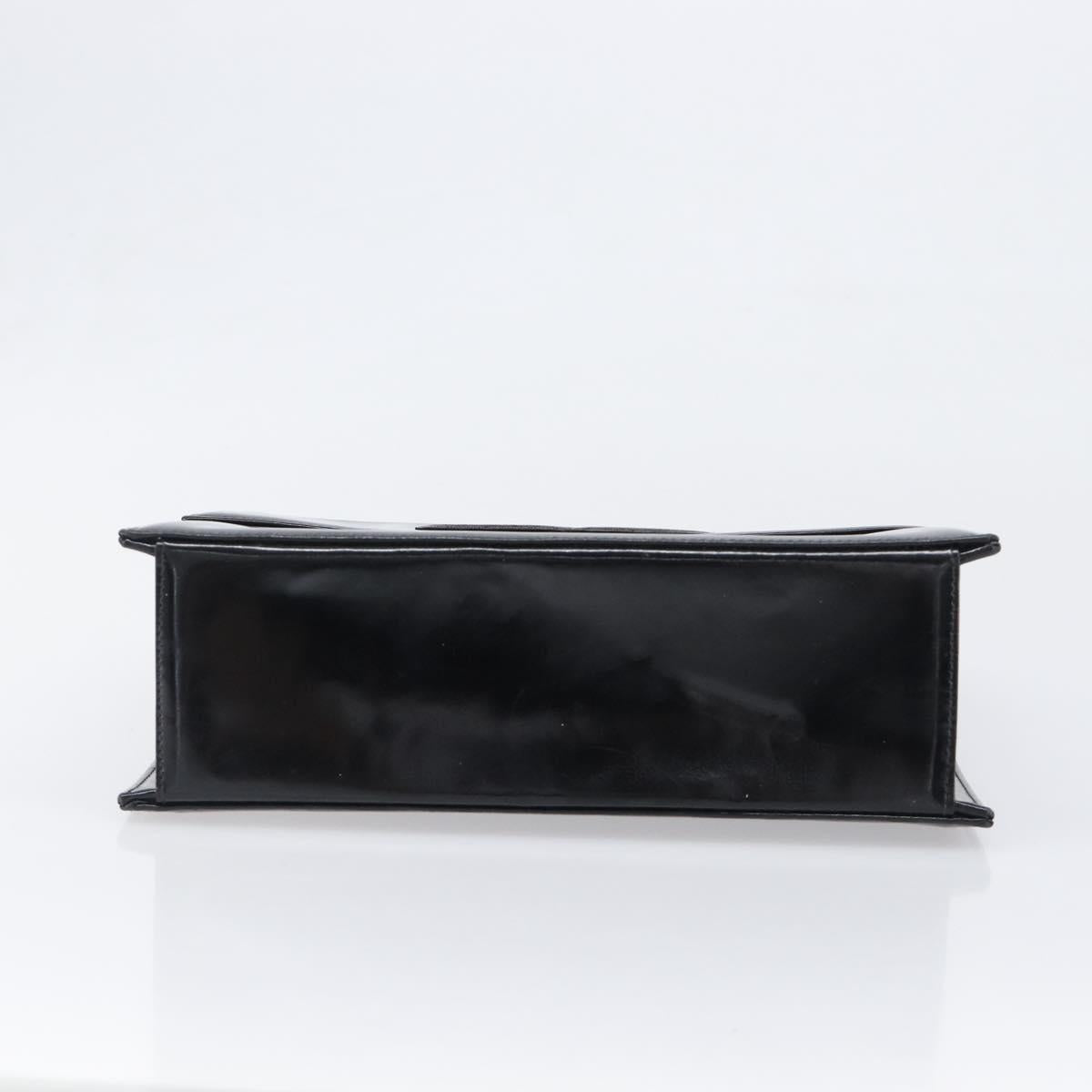 CHANEL Chain Hand Bag Patent leather Black Gold CC Auth 201914V