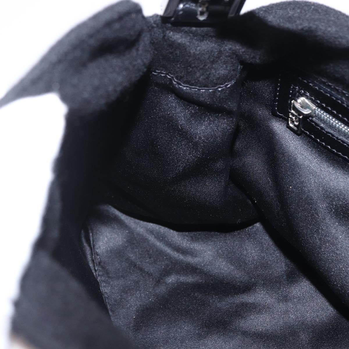 FENDI Mamma Baguette Shoulder Bag Wool Black Silver Auth 201915V