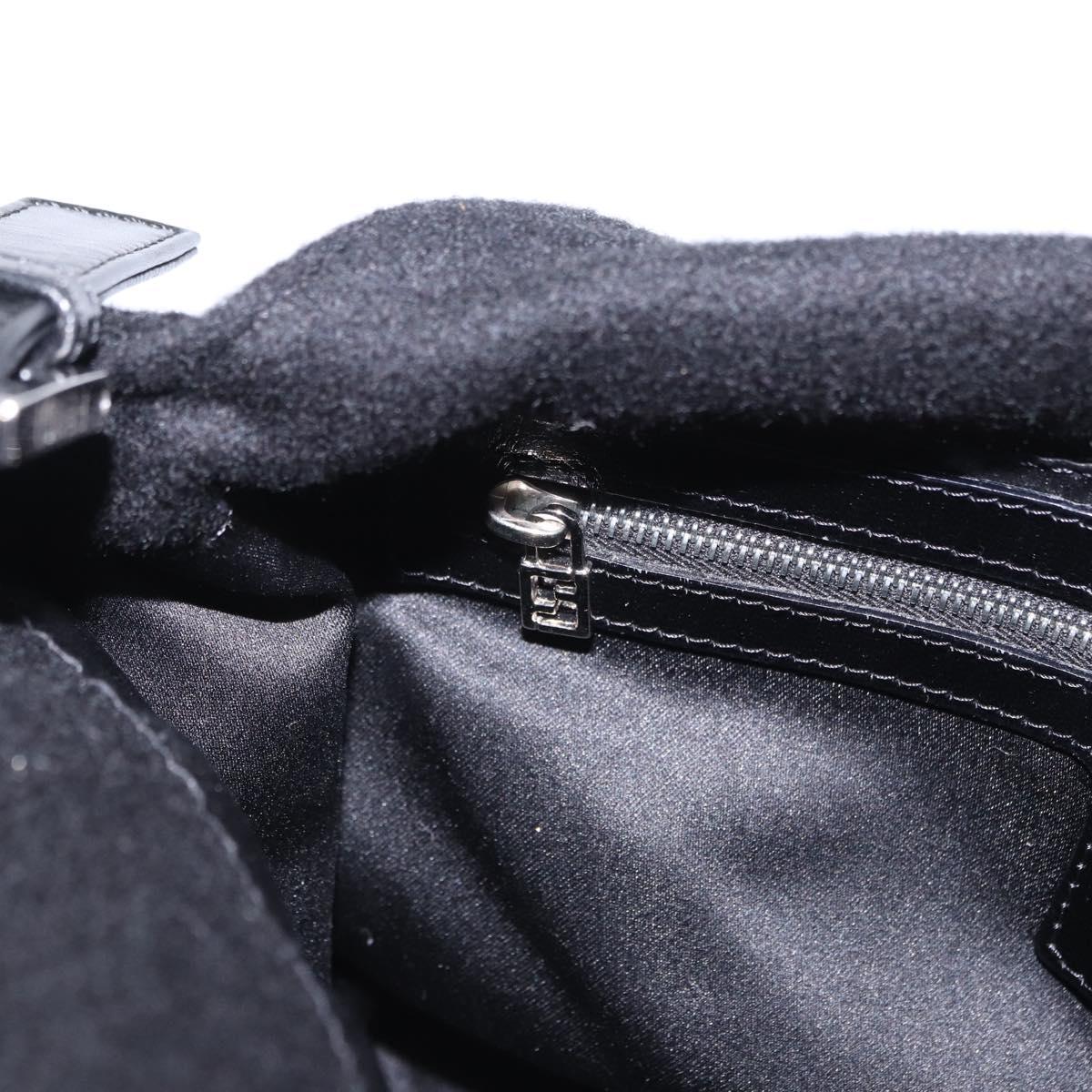 FENDI Mamma Baguette Shoulder Bag Wool Black Silver Auth 201915V