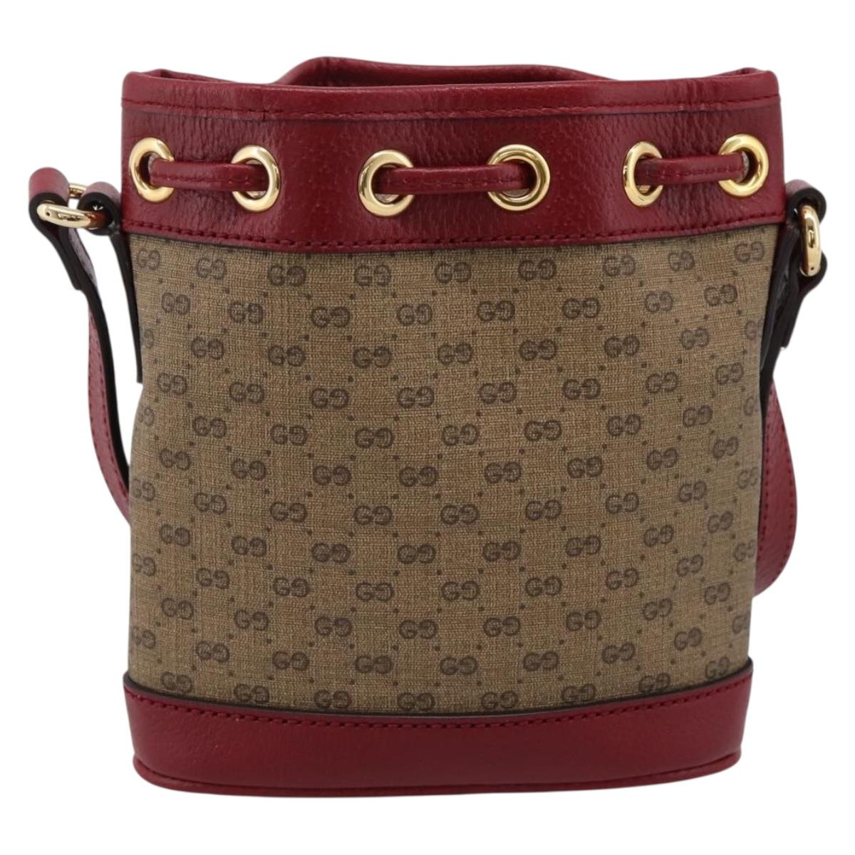 GUCCI GUCCI × Doraemon Micro GG Supreme Bag PVC Beige Gold 647801 Auth 201921SAM