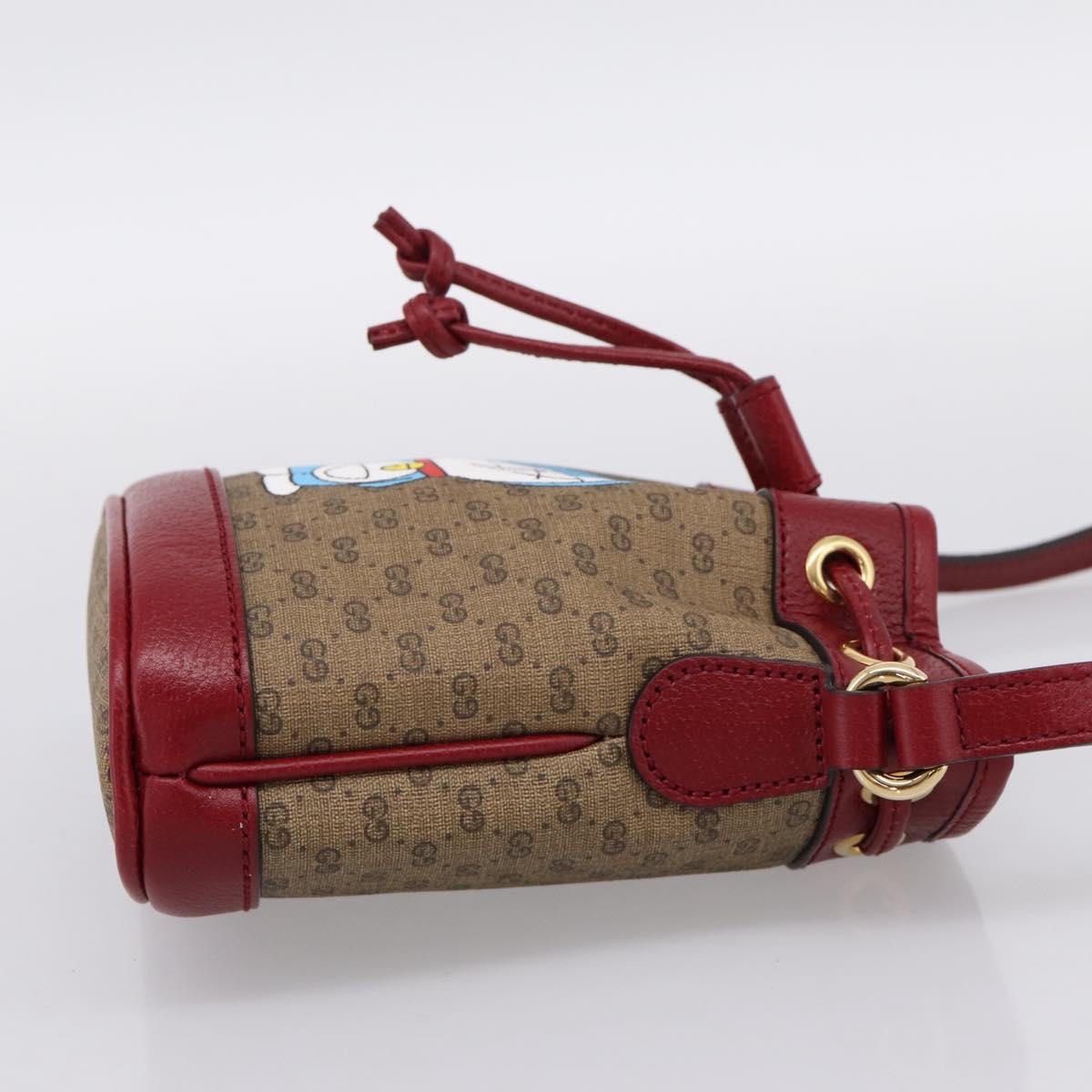 GUCCI GUCCI × Doraemon Micro GG Supreme Bag PVC Beige Gold 647801 Auth 201921SAM