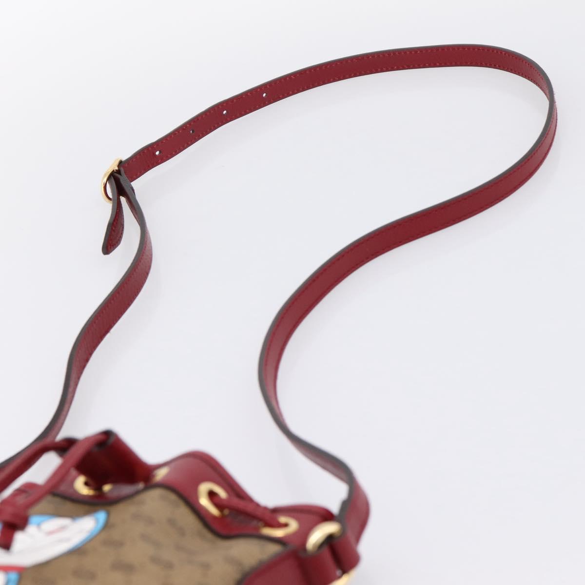 GUCCI GUCCI × Doraemon Micro GG Supreme Bag PVC Beige Gold 647801 Auth 201921SAM