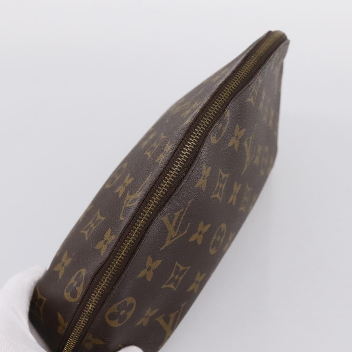 LOUIS VUITTON Monogram Trousse Demi Ronde Cosmetic Pouch M47520 LV Auth 201923