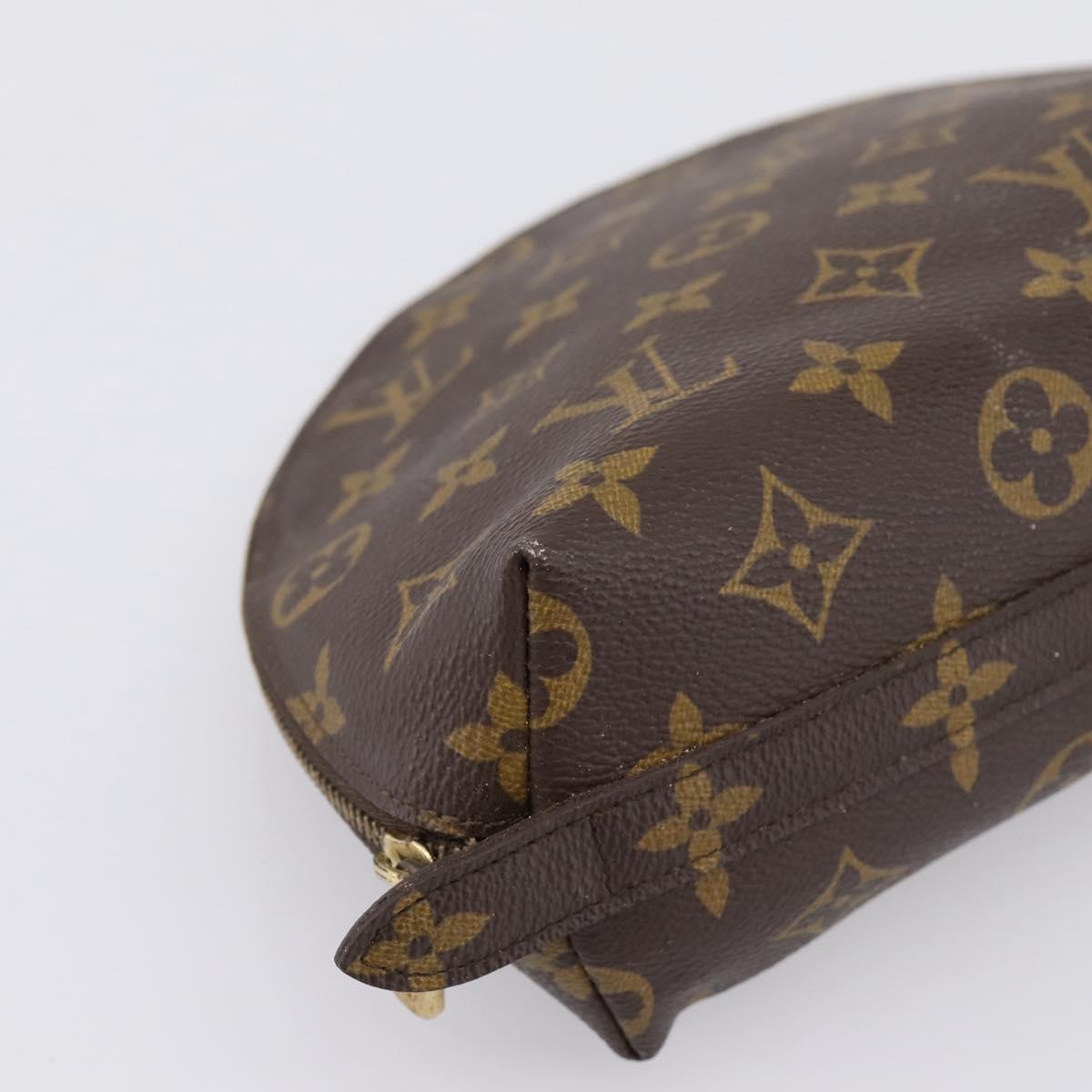 LOUIS VUITTON Monogram Trousse Demi Ronde Cosmetic Pouch M47520 LV Auth 201923
