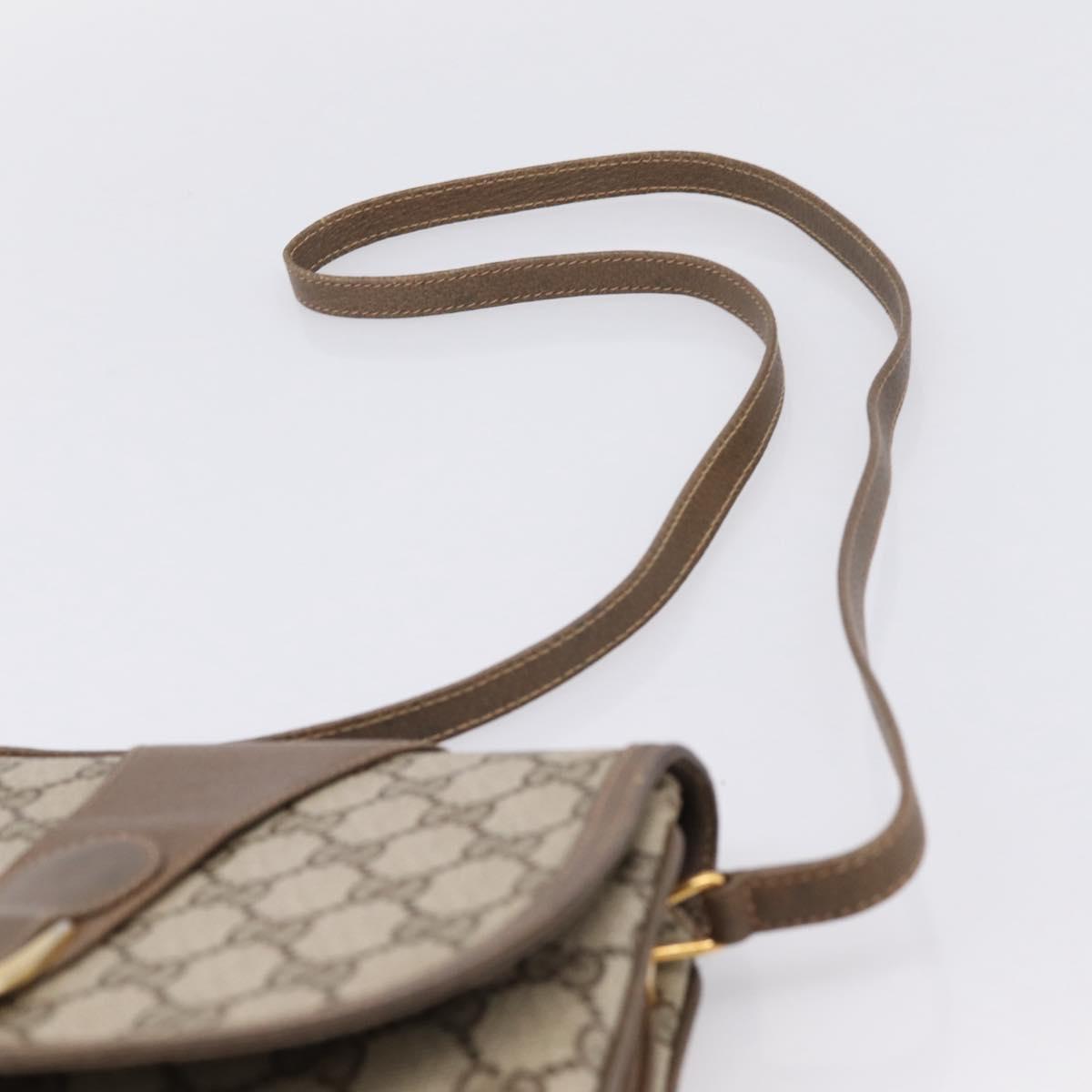 GUCCI GG Supreme Shoulder Bag PVC Leather Beige Gold Auth 201924