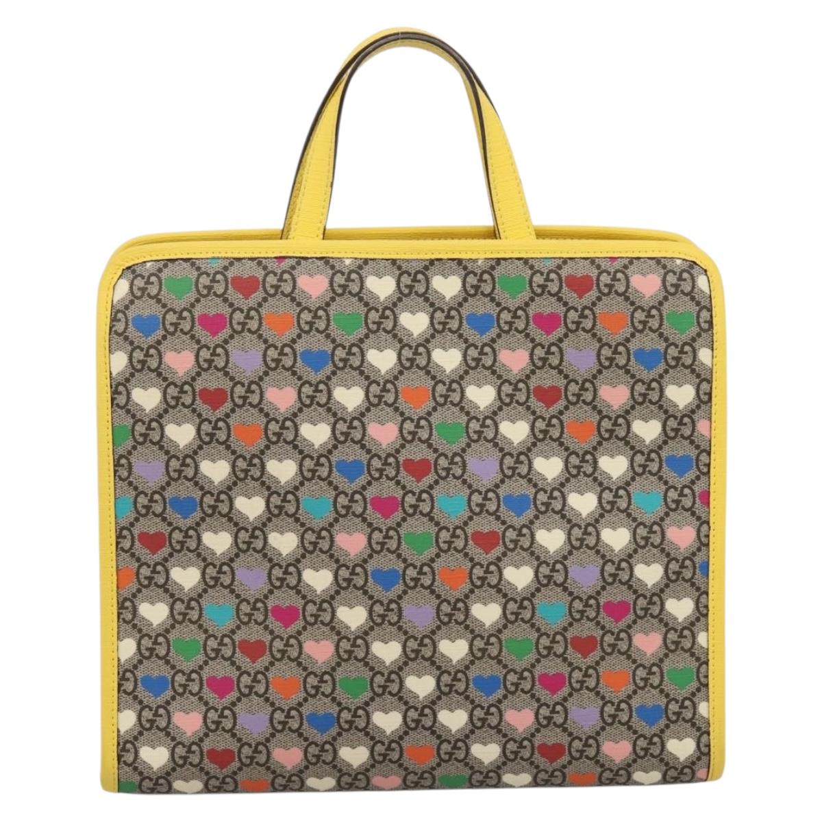 GUCCI GG Supreme Children's Hand Bag PVC Beige 605614 Auth 201926V