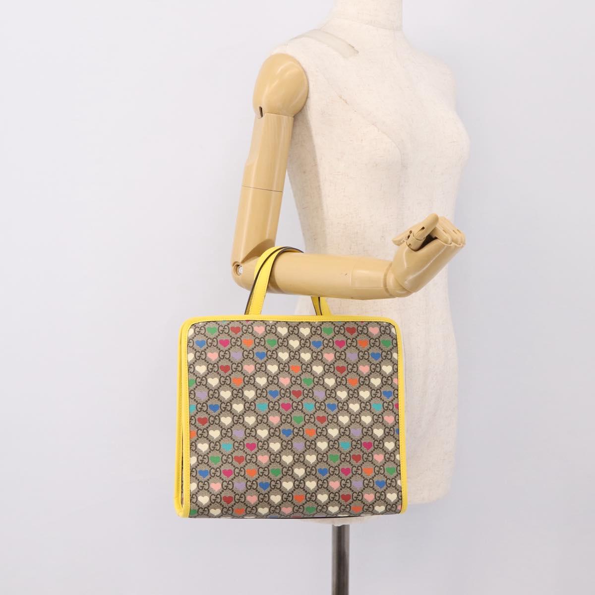 GUCCI GG Supreme Children's Hand Bag PVC Beige 605614 Auth 201926V