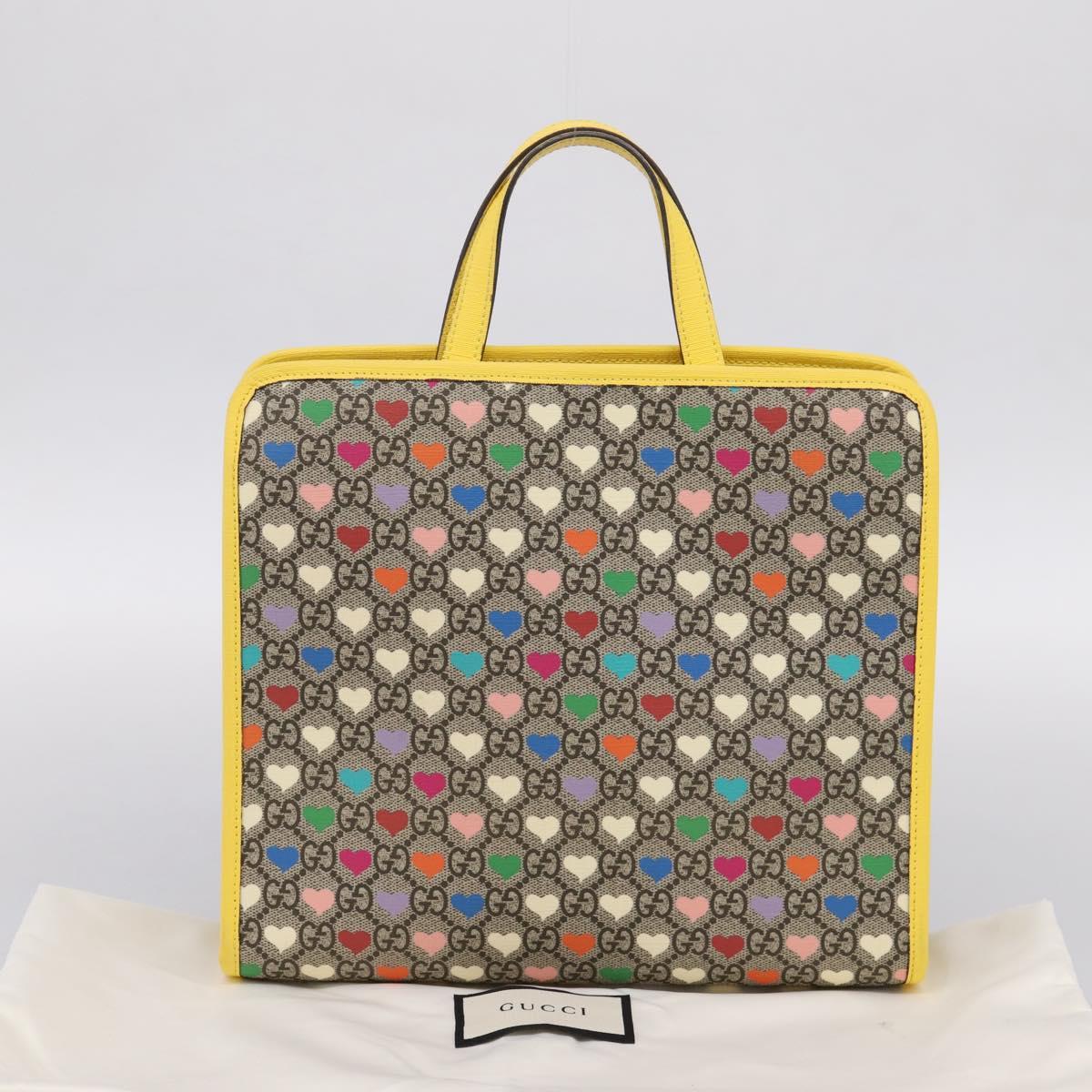 GUCCI GG Supreme Children's Hand Bag PVC Beige 605614 Auth 201926V