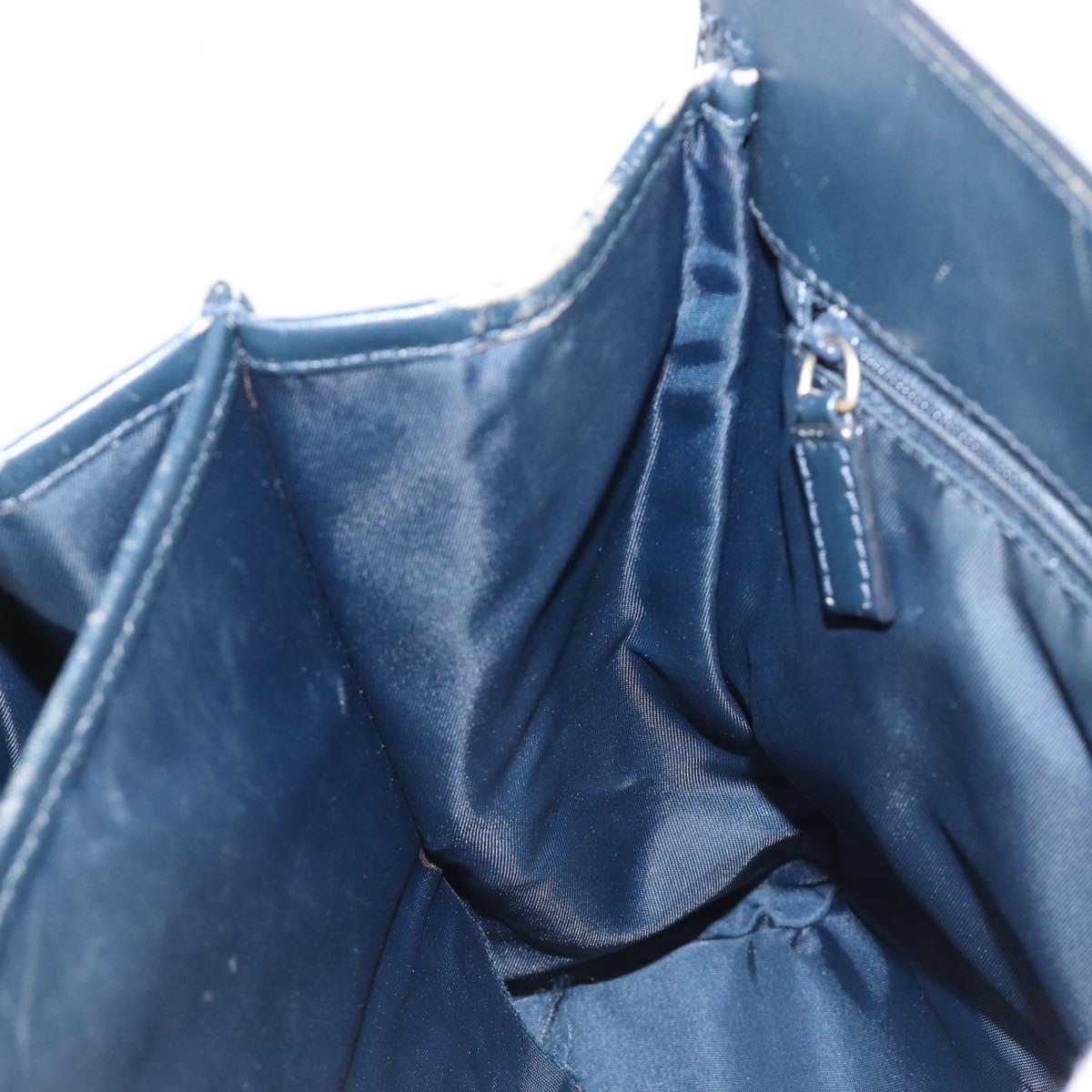 Christian Dior Trotter Canvas Hand Bag Navy Gold Auth 201927