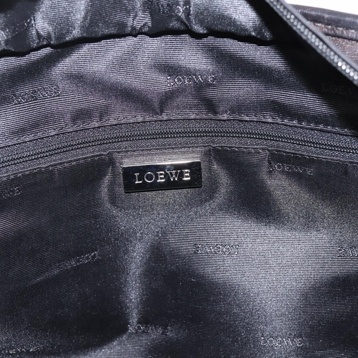 LOEWE Amazona 36 Hand Bag Leather Bronze Silver Auth 201931V