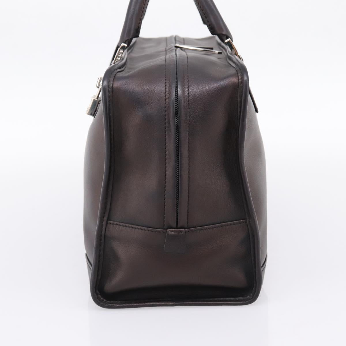 LOEWE Amazona 36 Hand Bag Leather Bronze Silver Auth 201931V