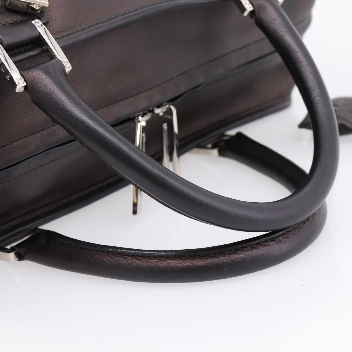 LOEWE Amazona 36 Hand Bag Leather Bronze Silver Auth 201931V