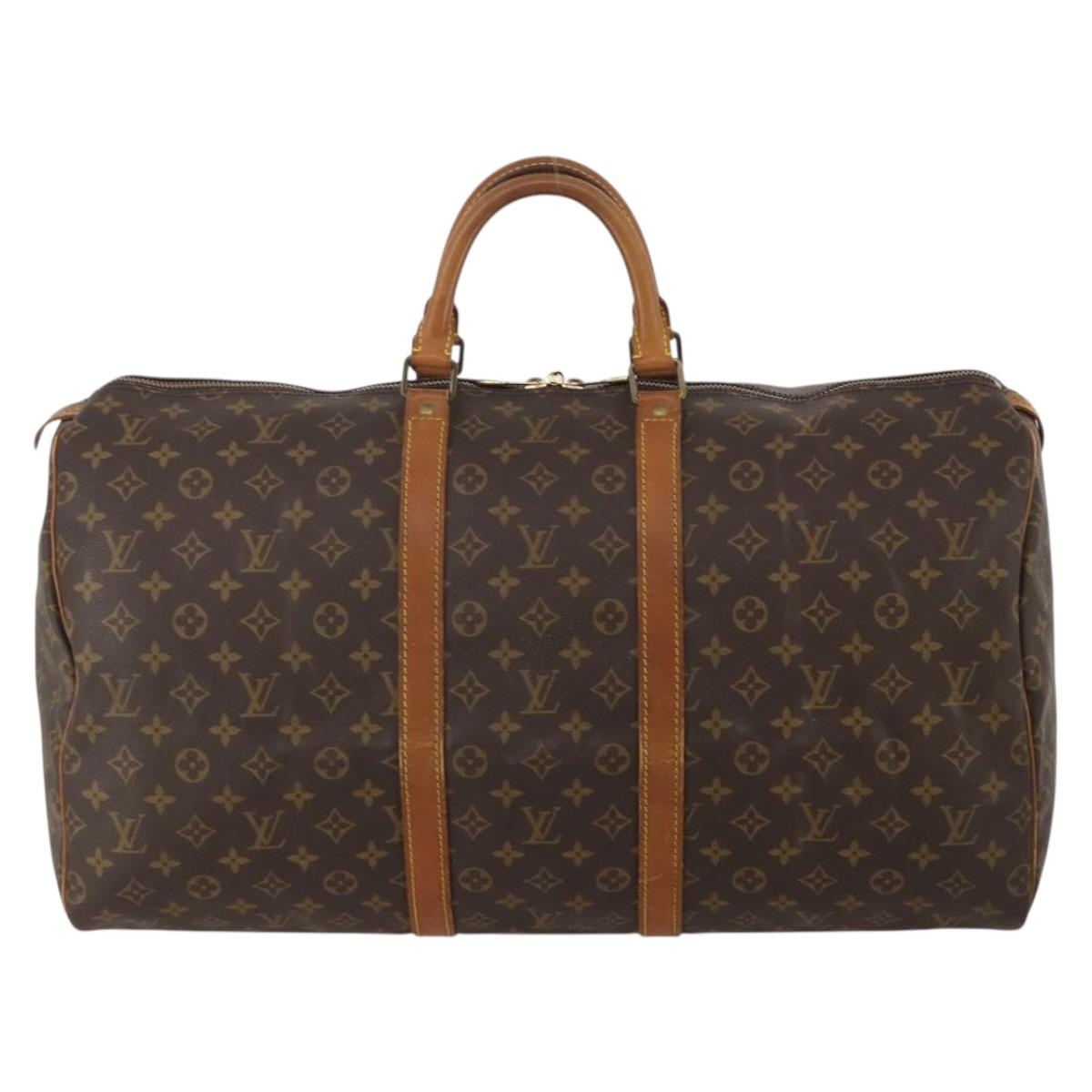 LOUIS VUITTON Monogram Keepall 55 Boston Bag M41424 LV Auth 201933