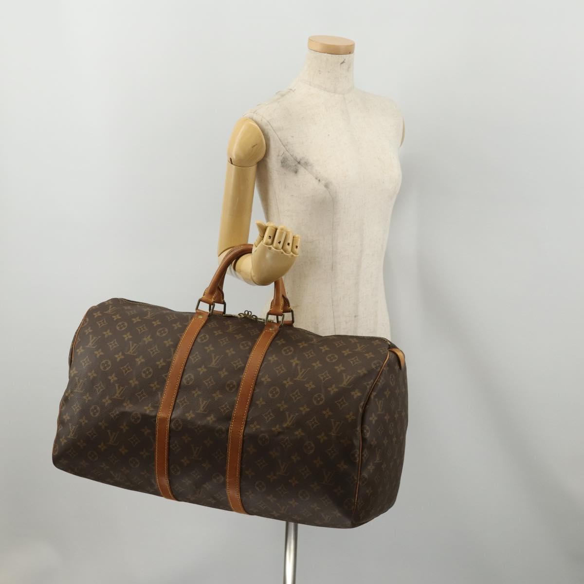 LOUIS VUITTON Monogram Keepall 55 Boston Bag M41424 LV Auth 201933