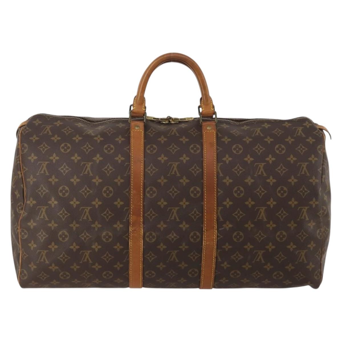 LOUIS VUITTON Monogram Keepall 55 Boston Bag M41424 LV Auth 201933