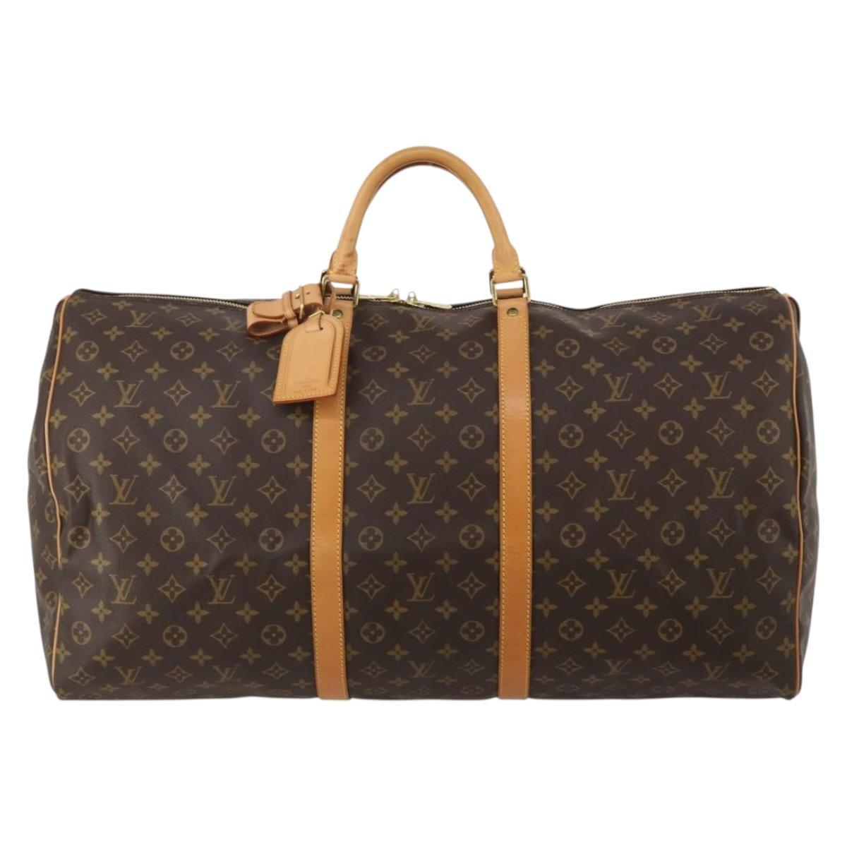 LOUIS VUITTON Monogram Keepall 60 Boston Bag M41422 LV Auth 201934V