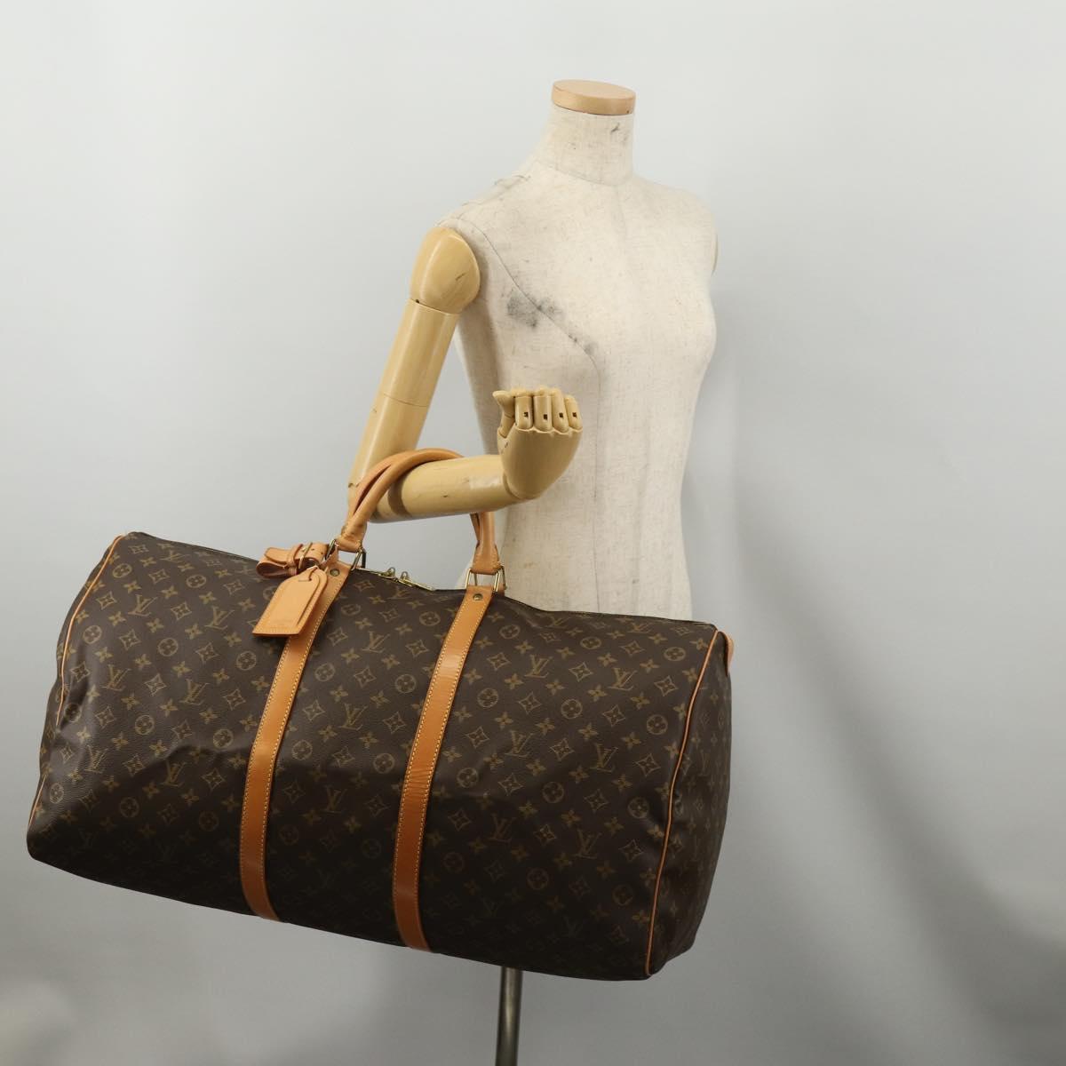 LOUIS VUITTON Monogram Keepall 60 Boston Bag M41422 LV Auth 201934V