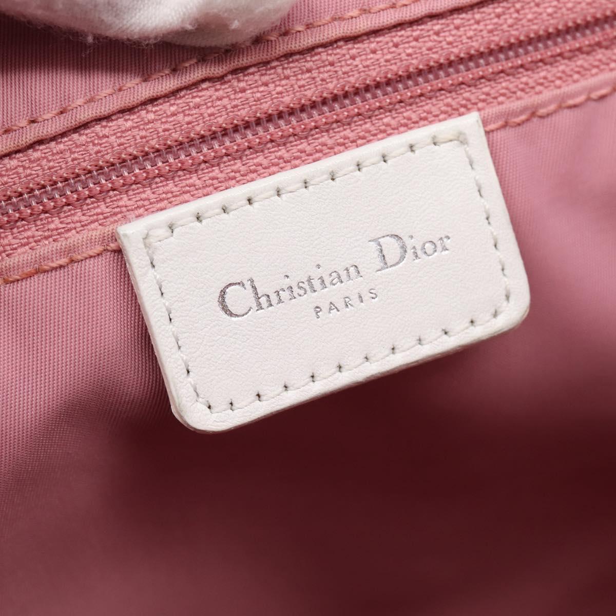 Christian Dior Trotter Canvas Tote Bag Pink Silver Auth 201935A