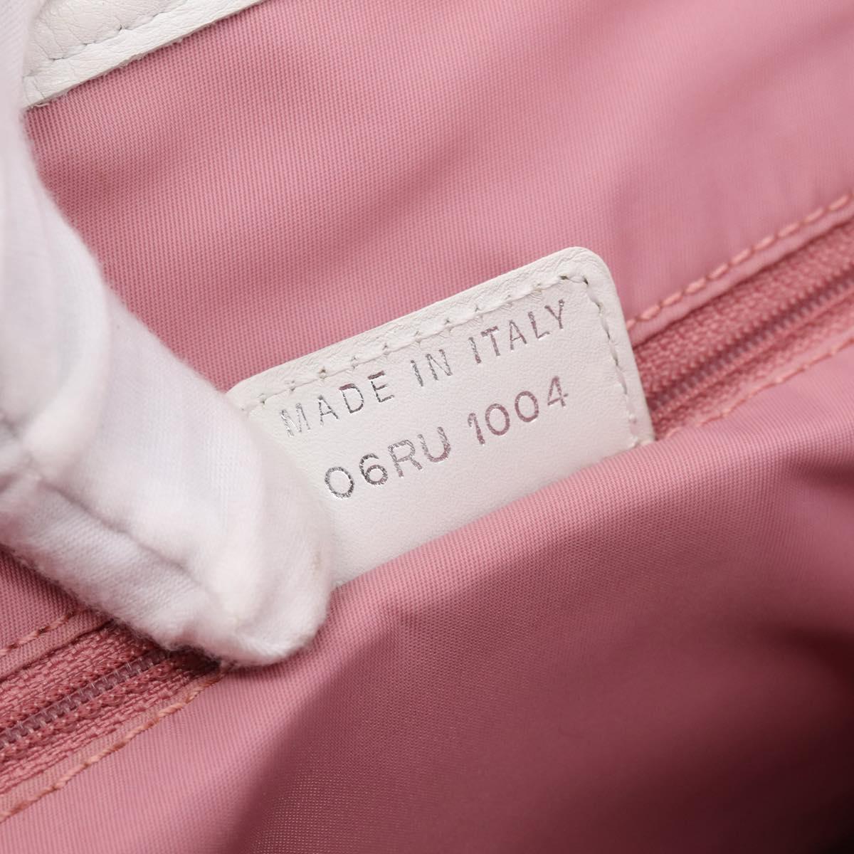 Christian Dior Trotter Canvas Tote Bag Pink Silver Auth 201935A