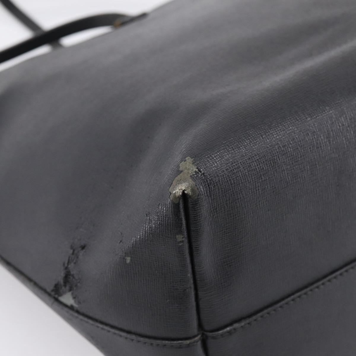 FENDI Monster Tote Bag Leather Black Silver Auth 201937